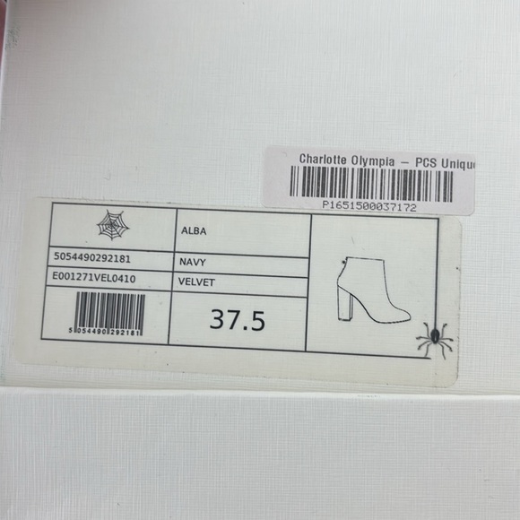 Authentic Charlotte Olympia blue velvet boots booties new with box Alba - Picture 7 of 8